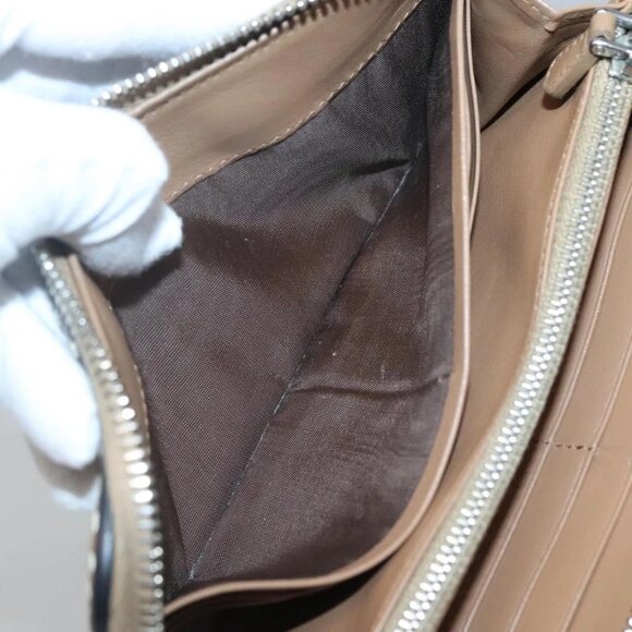 PRADA Long Wallet Leather Silver Beige Auth - Picture 10 of 16